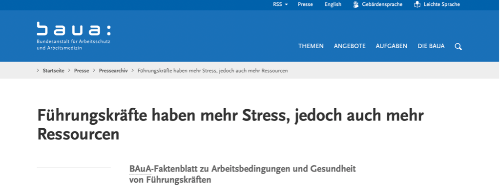 Führungskräfte haben mehr Stress und mehr Ressourcen