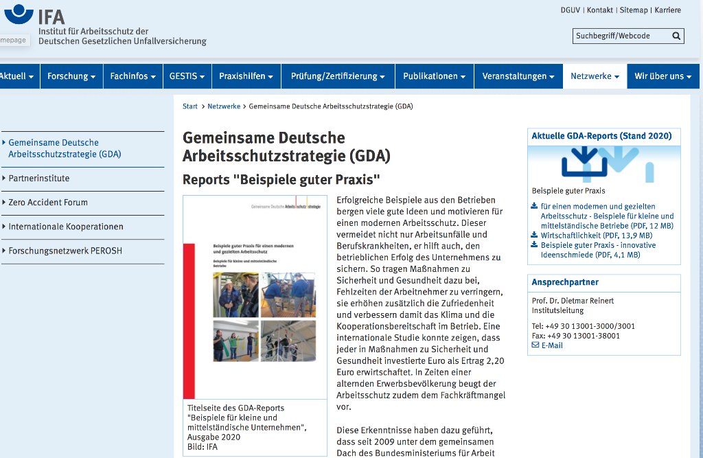 Arbeitsschutzpreis in zweijährlichem Rhythmus