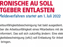 Elektronische AU-Bescheinigung entlastet Arbeitgeber 